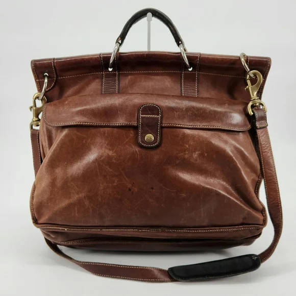 Classic Tan Leather Briefcase - Picture 5 of 16